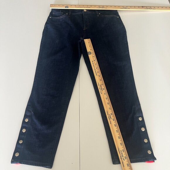 Chicos So Slimming Girlfriend Slim Leg Ankle Jeans Size 1.5 Womens 10 Dark Wash - Picture 3 of 6